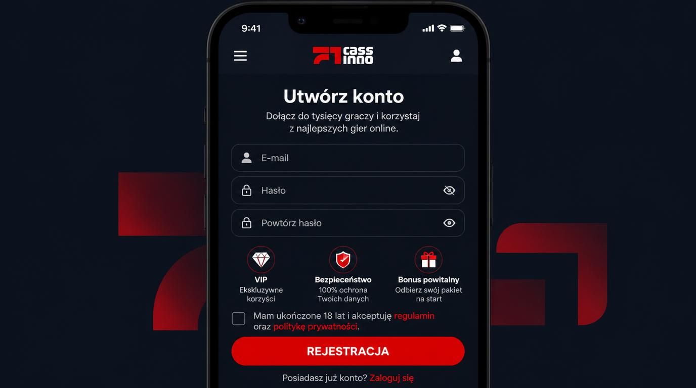 smartfon z formularzem rejestracyjnym i ikoną VIP